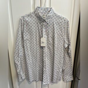 Ben Sherman White and Blue Geometric Shirt